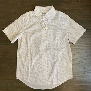 Boys short sleeve white button up - NWT